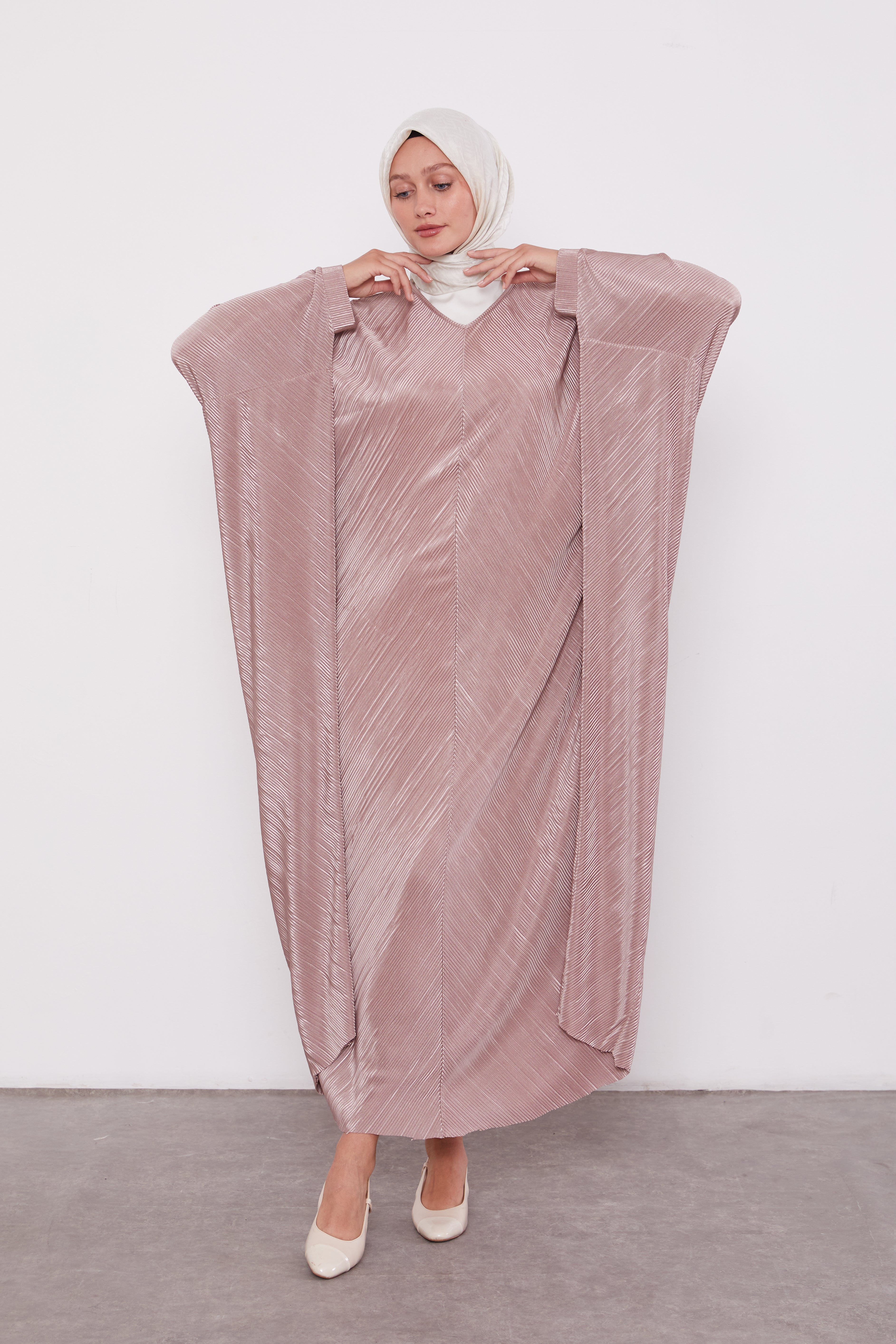 Pleated Batwing Blush Pink