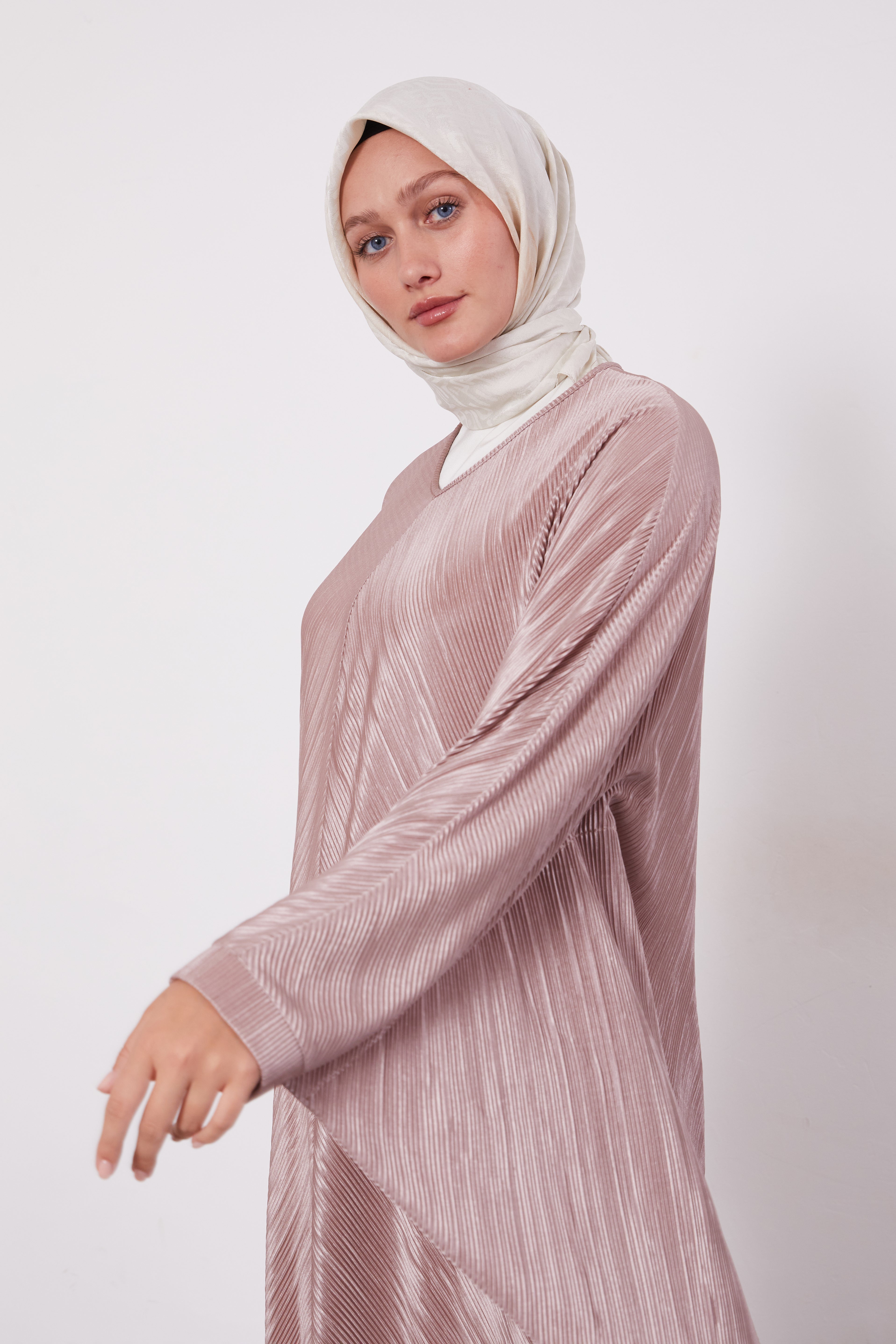 Pleated Batwing Blush Pink