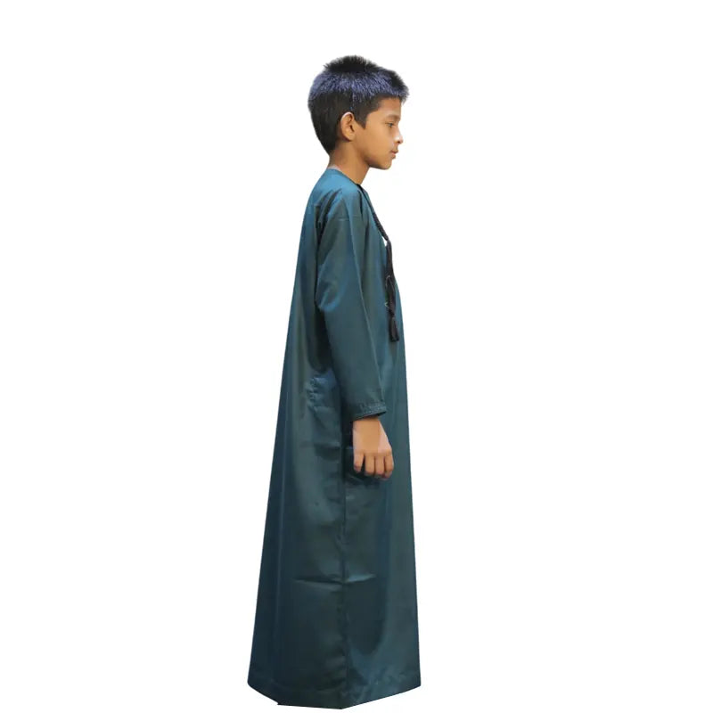 Green Tasseled Boys Thobe KSB-102 Col 17 image 1