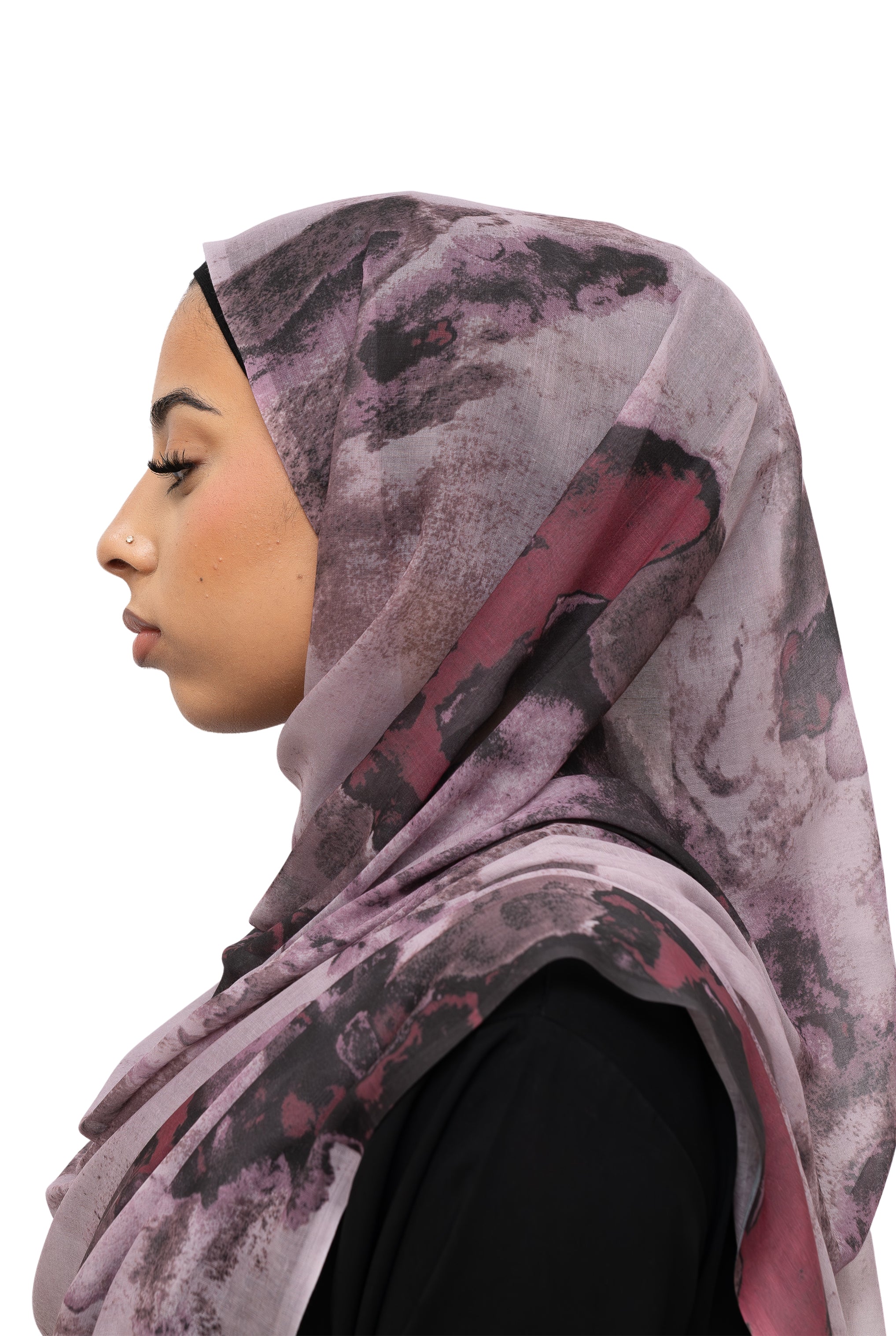 Watercolor Smooth Modal Hijab Plum