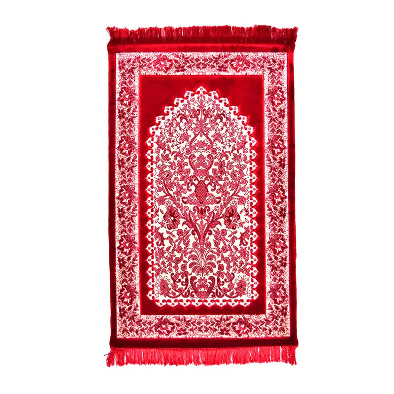 Memory Foam Padded Prayer Mat Red And White