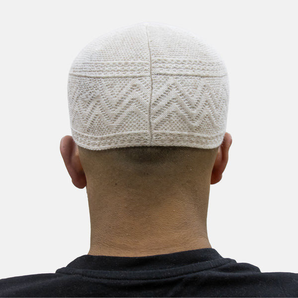 Mens Soft Chenille Prayer Hat Cream