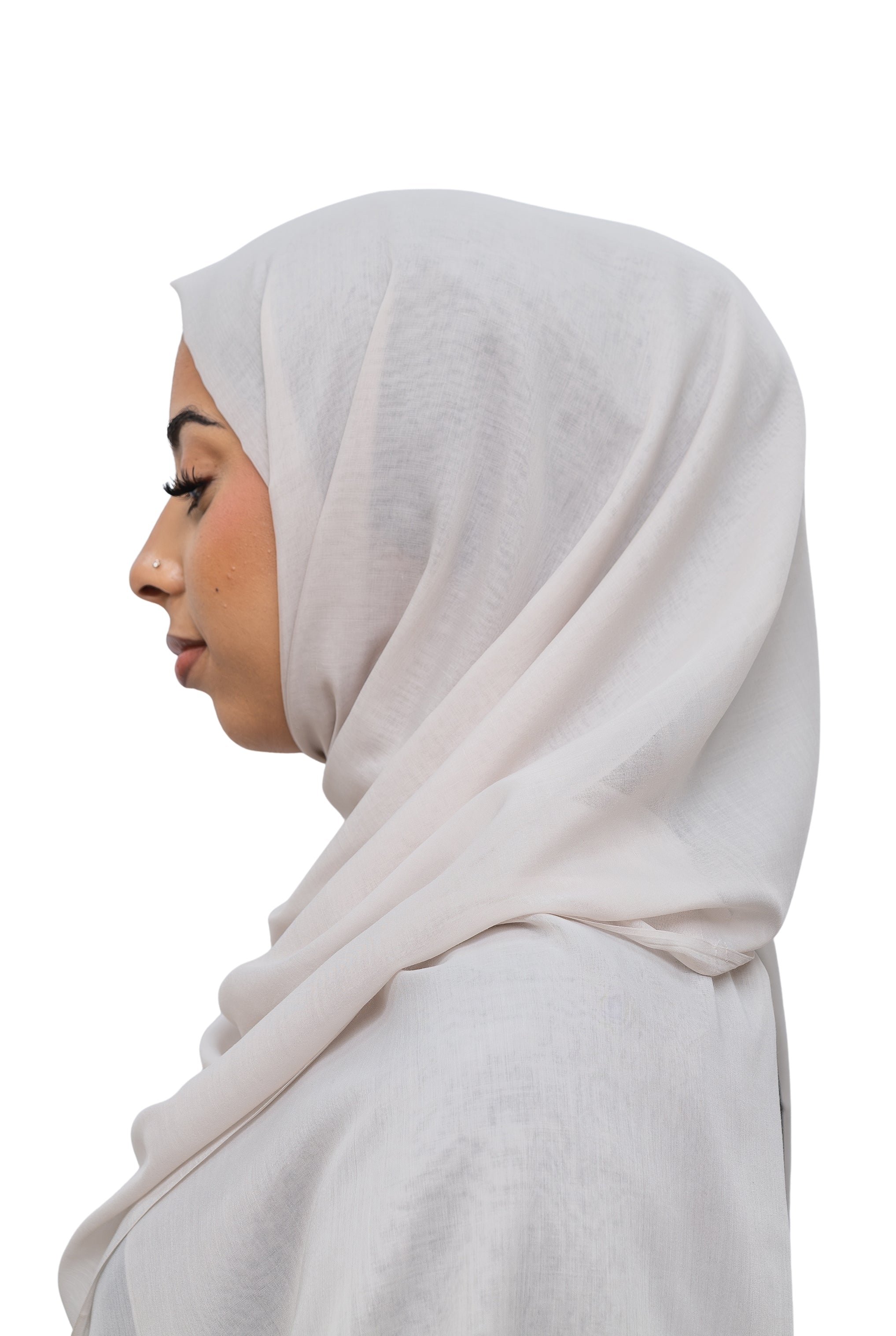 Exclusive Cotton Hijab Ivory Col 102