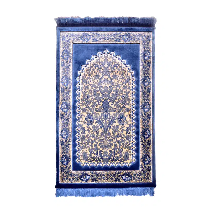Memory Foam Padded Prayer Mat Blue And Beige
