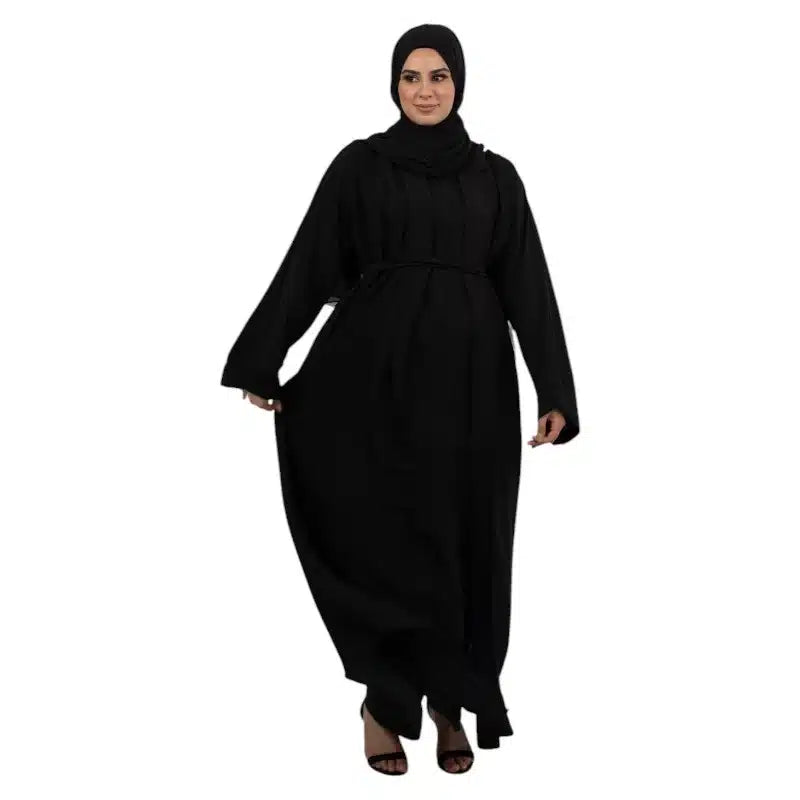 Black Satin Kimono Set