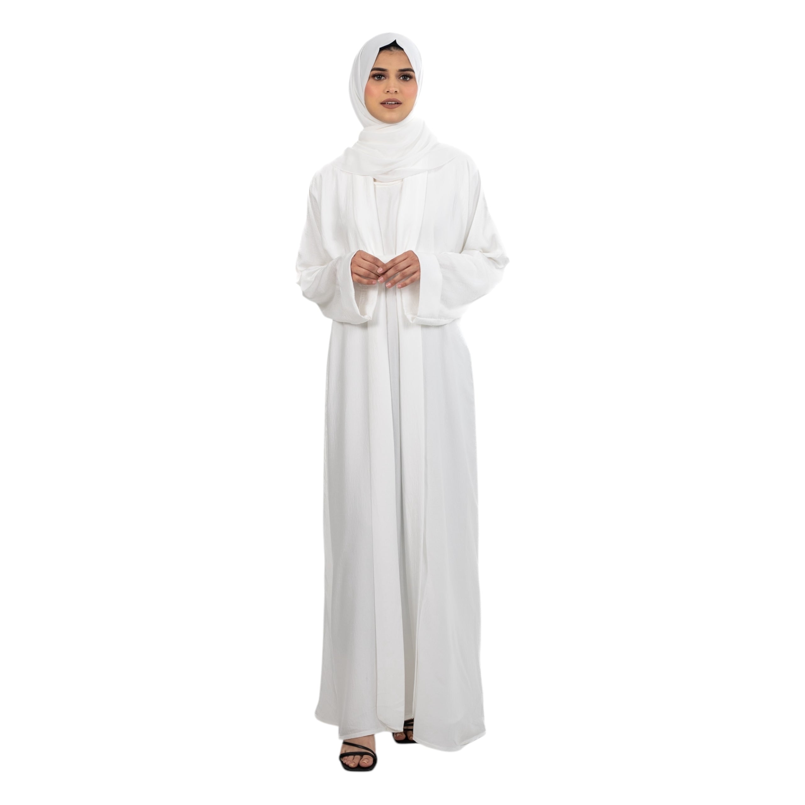 Off White Satin Kimono Set