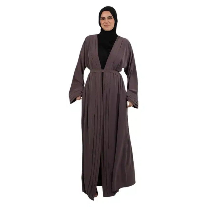 Mocha Pleated Kimono ASL-633-12