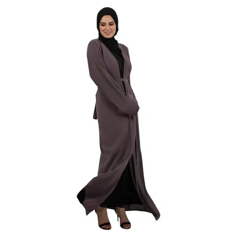 Mocha Pleated Kimono ASL-633-12