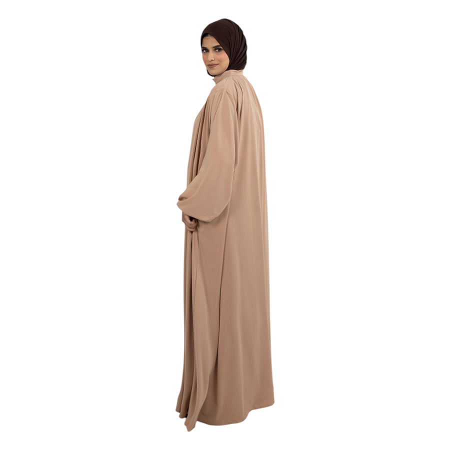 Sand Pleated Elasticated Abaya