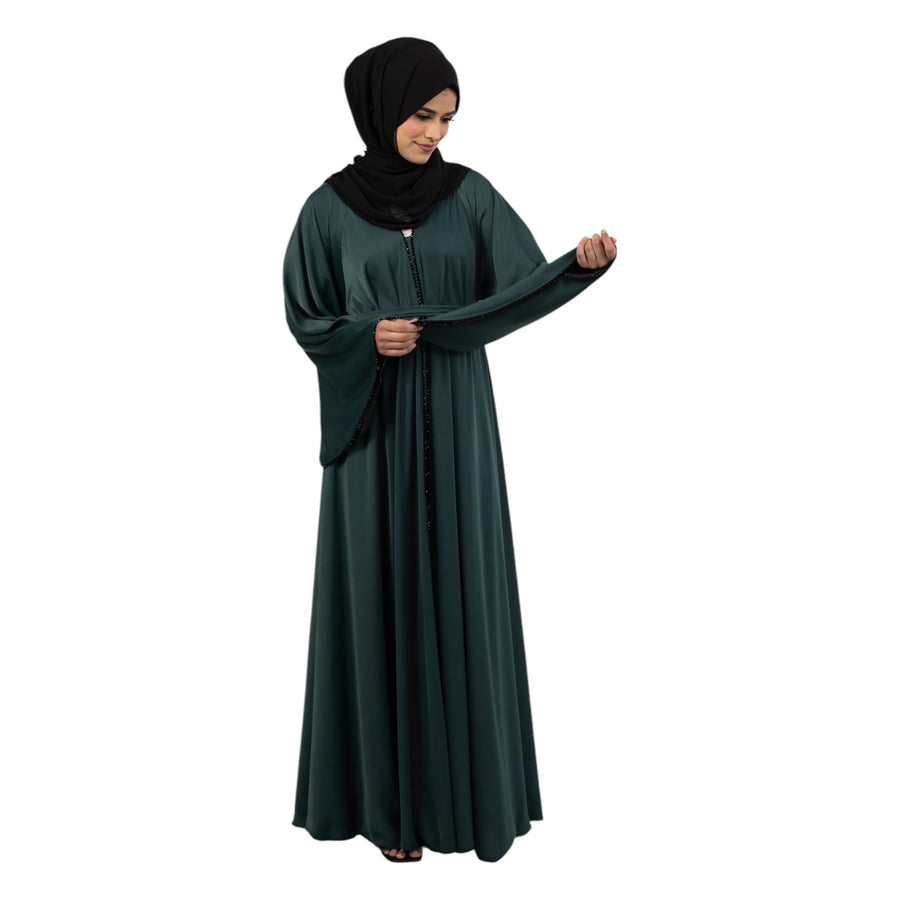 Sea Green Makeba Buttoned Abaya AM-472-55