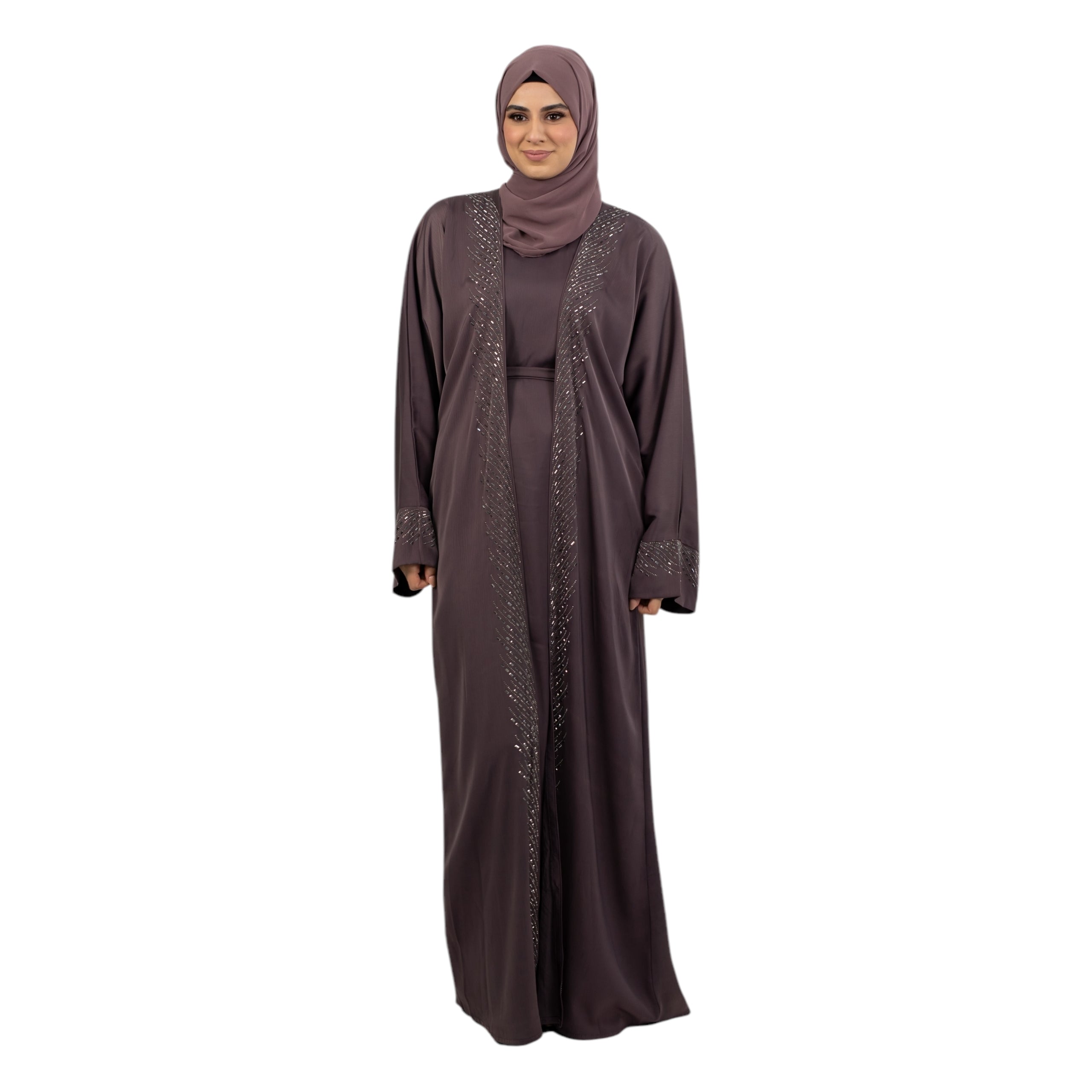 Mauve Embellished Kimono Set ASL-635-14
