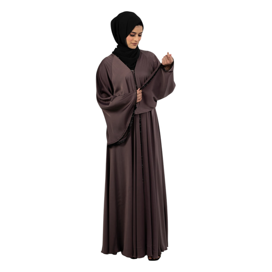 Mauve Makeba Buttoned Abaya AM-472