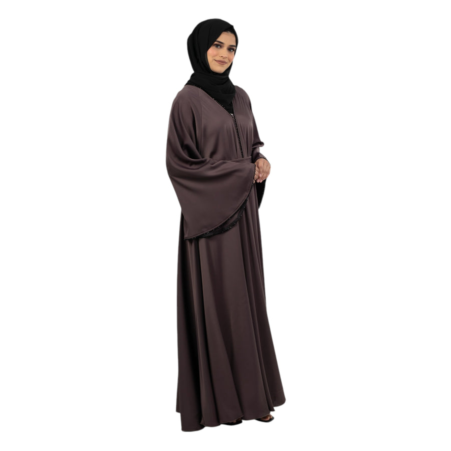 Mauve Makeba Buttoned Abaya AM-472