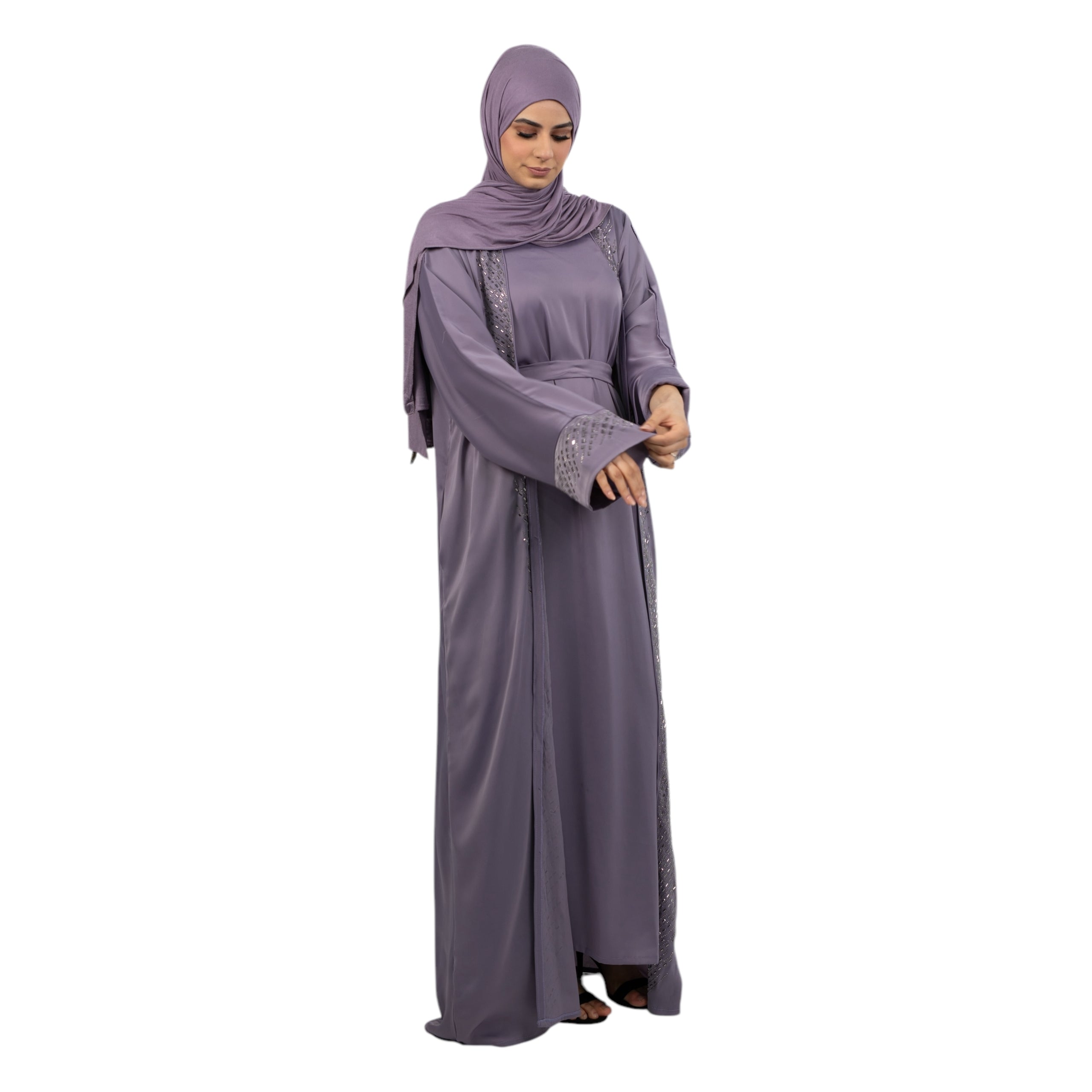 Lilac Embellished Kimono Set ASL-635-22
