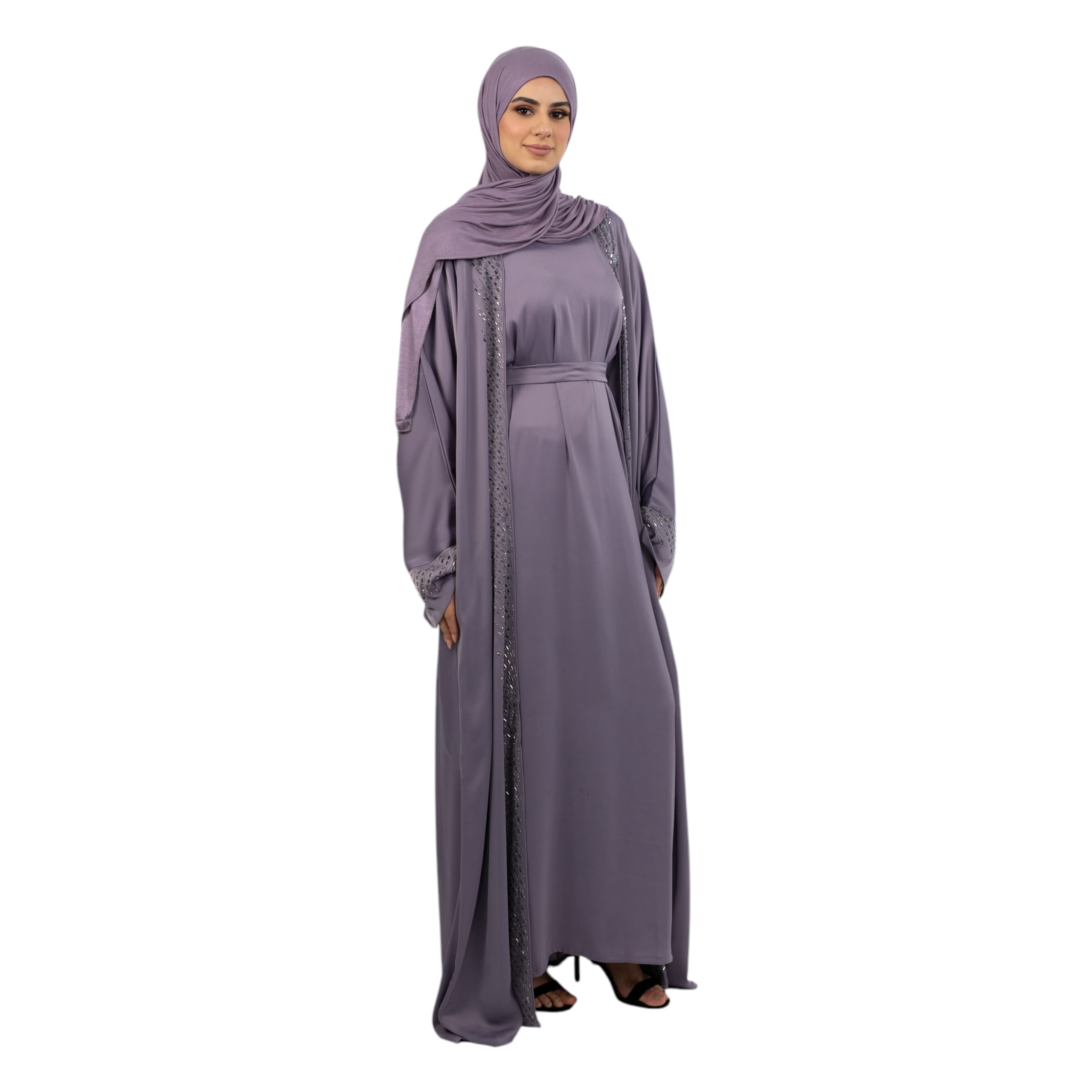 Lilac Embellished Kimono Set ASL-635-22
