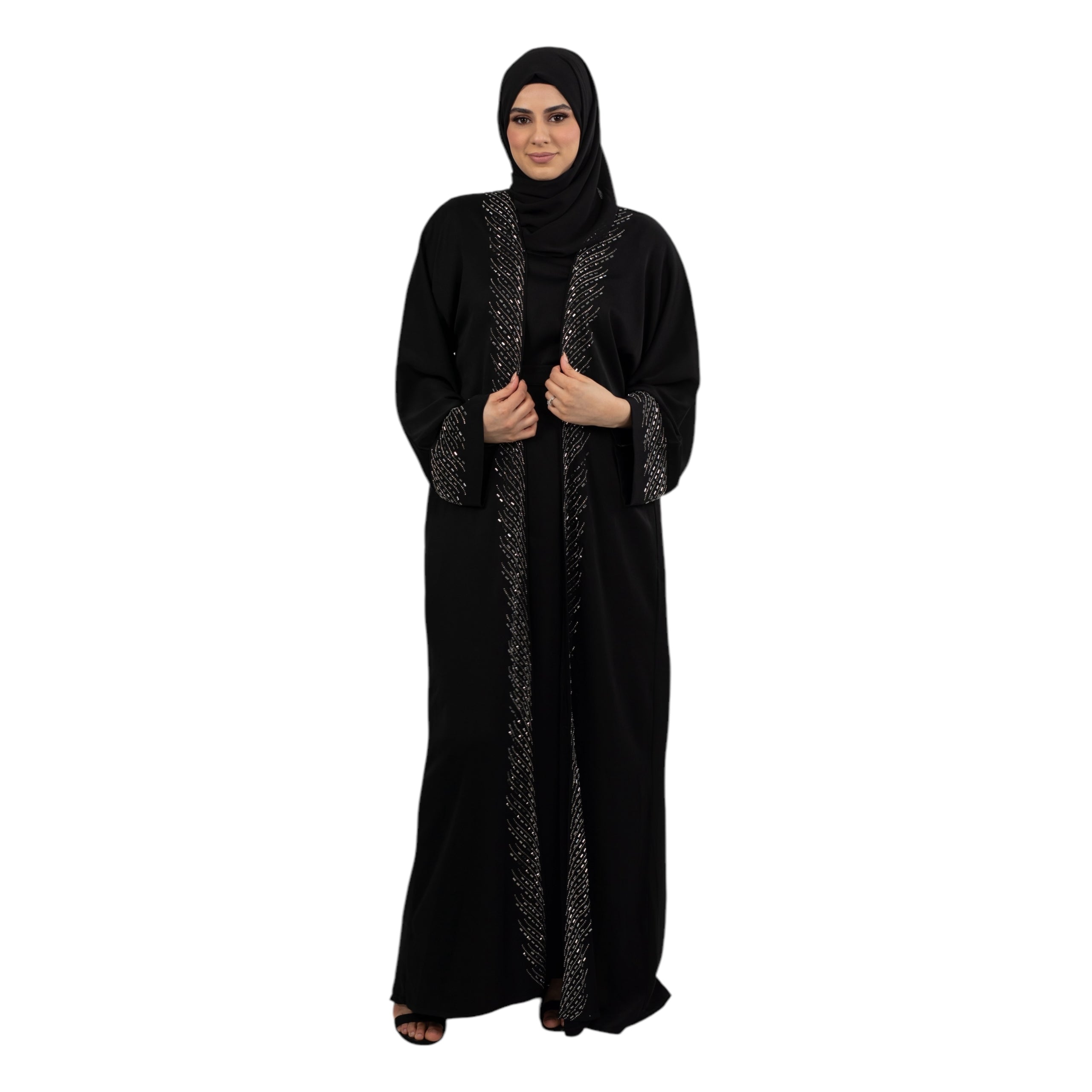 Black Embellished Kimono Set ASL-635-1