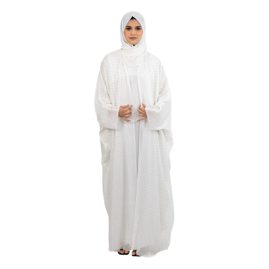 Off White Sequin Batwing Kimono AM-494-36