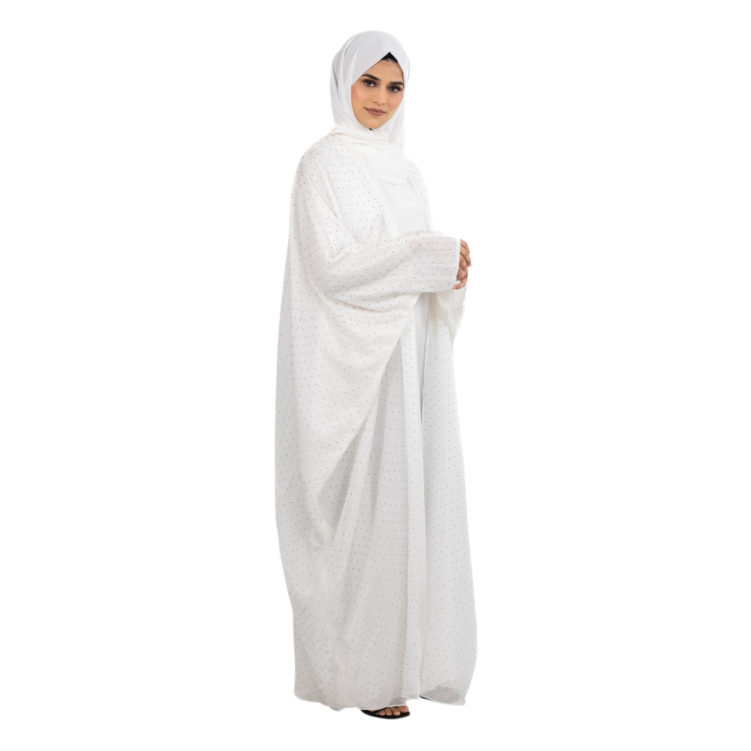 Off White Sequin Batwing Kimono AM-494-36