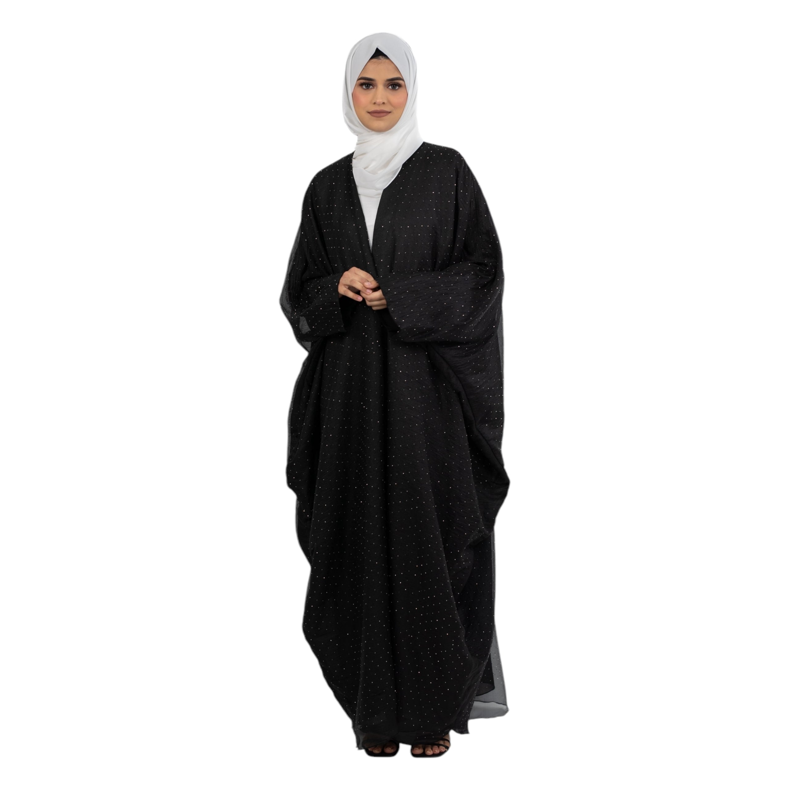 Black Sequin Batwing Kimono AM-494-1