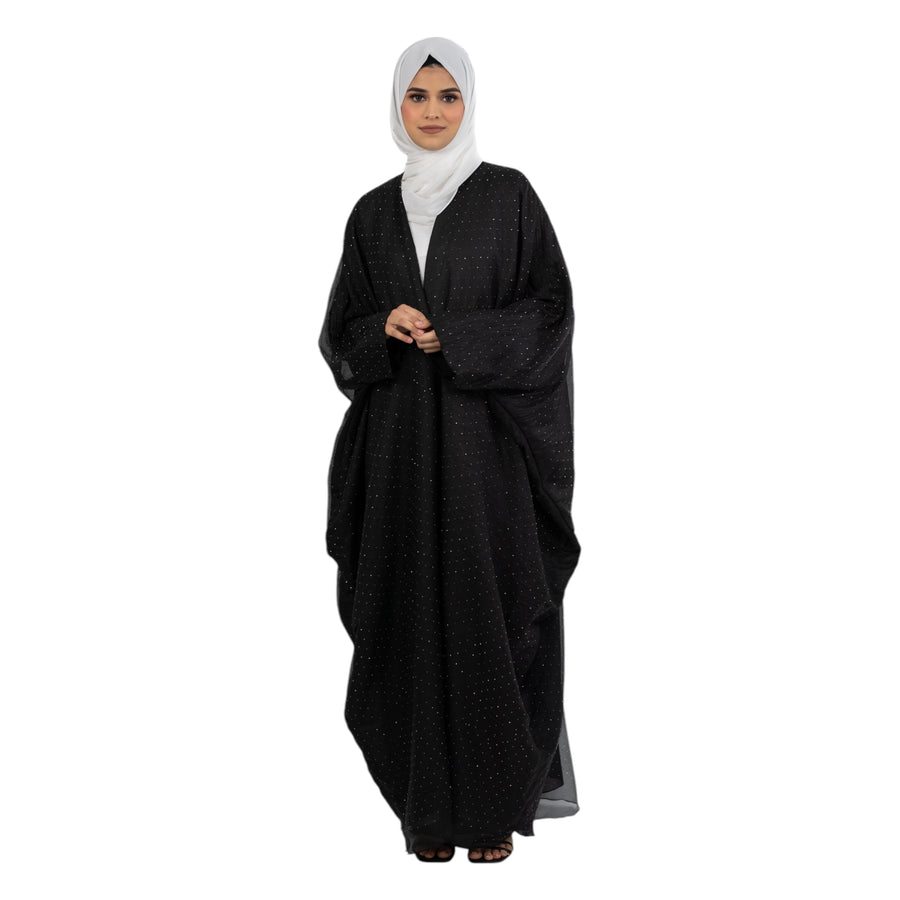 Black Sequin Batwing Kimono AM-494-1