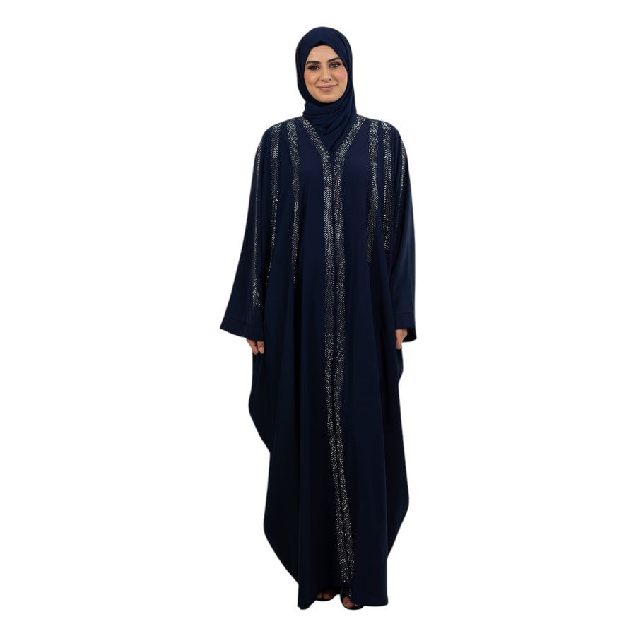 Navy Emirati Buttoned Batwing