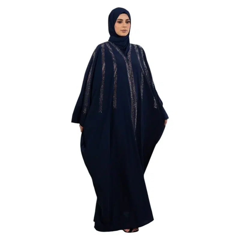 Navy Emirati Buttoned Batwing