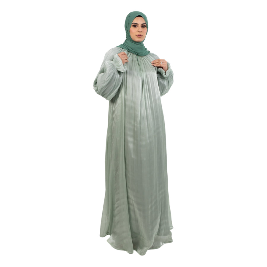Mint Organza Abaya Set