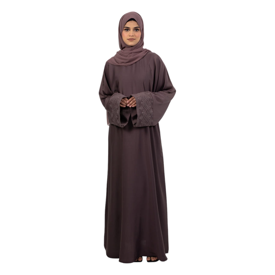 Muave Cross Stitch Embroidered Abaya ASL-621-14