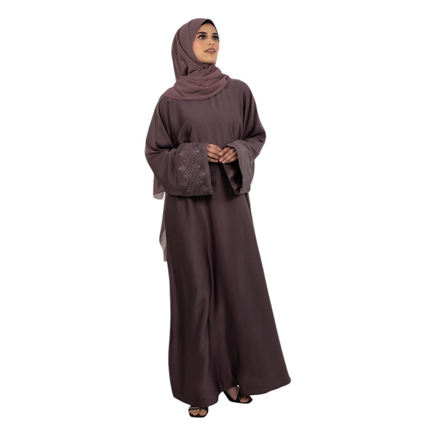 Muave Cross Stitch Embroidered Abaya ASL-621-14