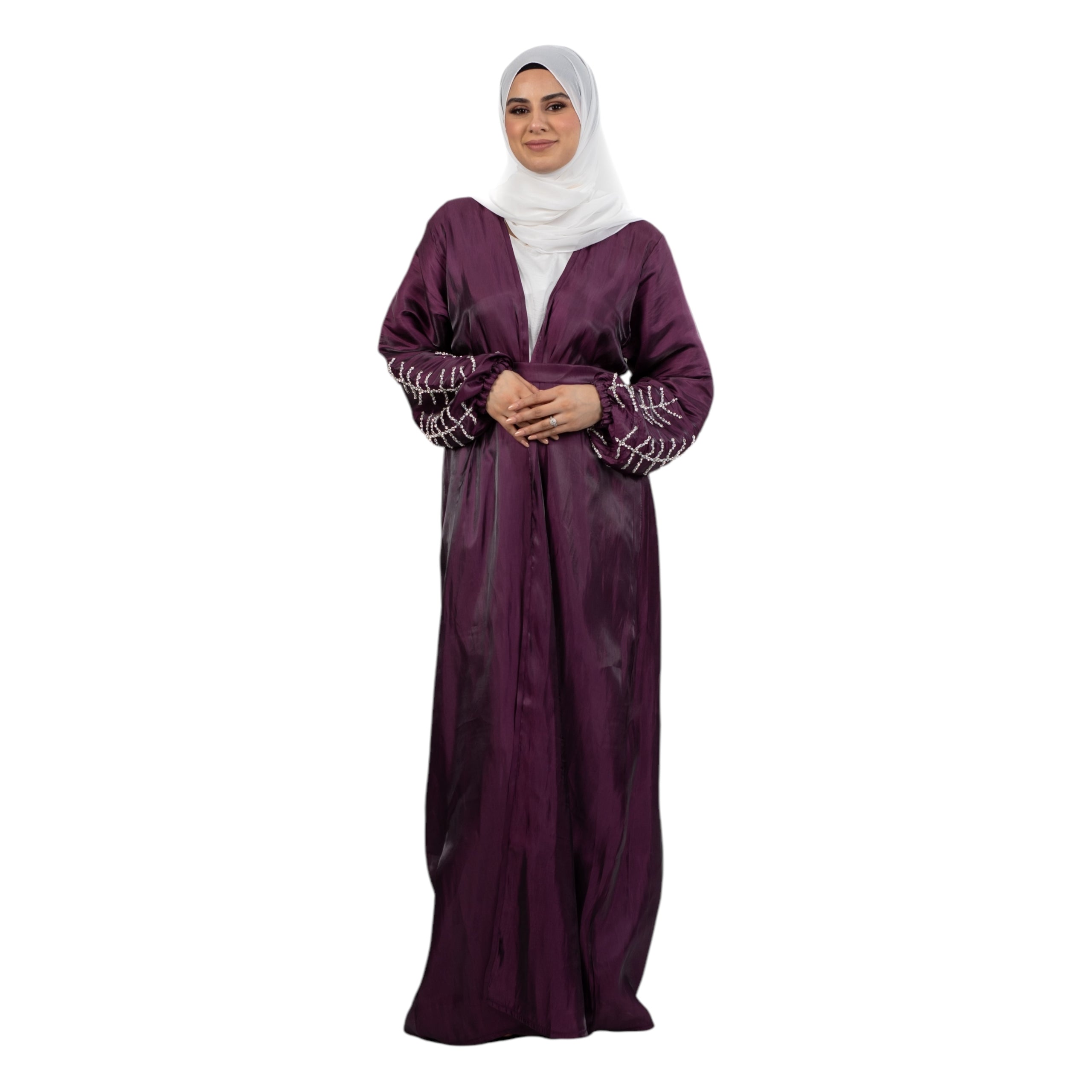 Purple Organza Stonework Kimono ASL-628-44