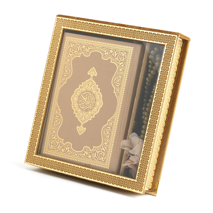 A4 Quran Gift Set With Clear Case 0518 Gold