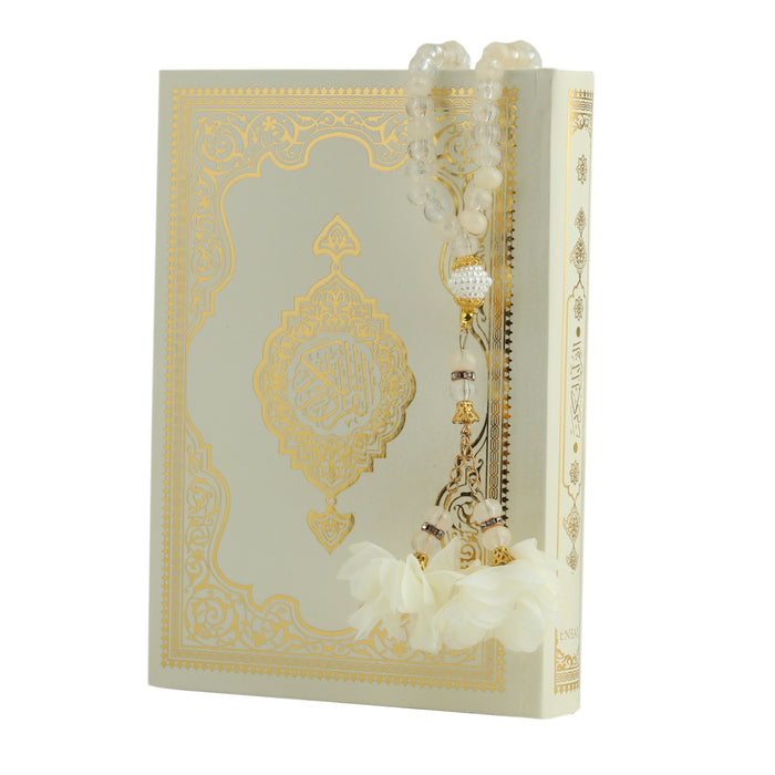 A4 Quran Gift Set With Clear Case 0518 Cream