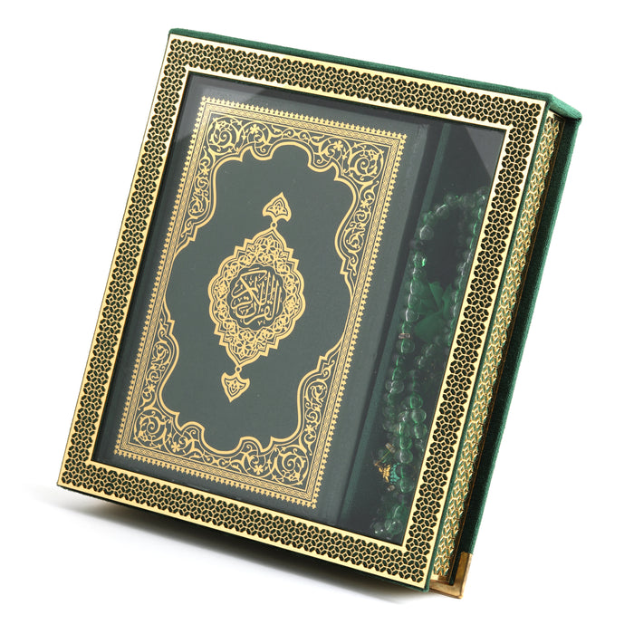 A4 Quran Gift Set With Clear Case 0518 Green