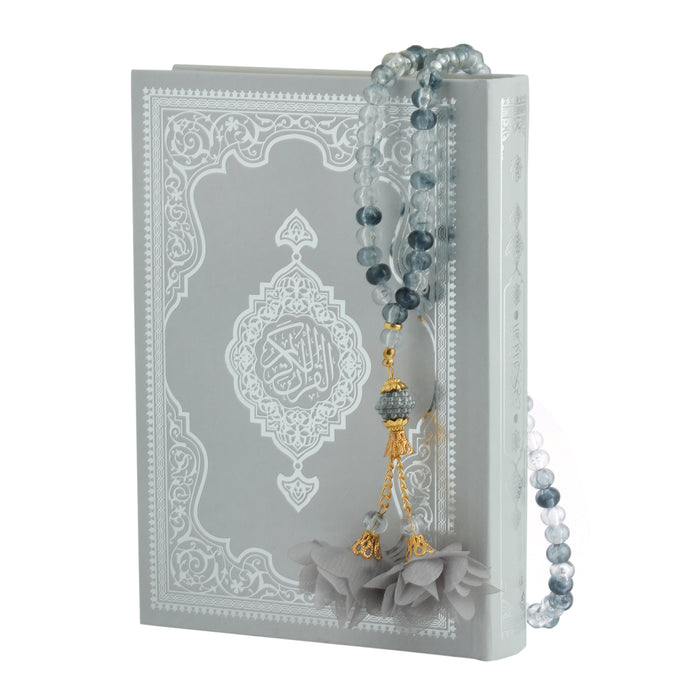 A4 Quran Gift Set With Clear Case 0518 Grey