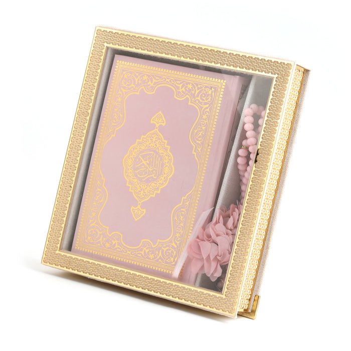 A4 Quran Gift Set With Clear Case 0518 Pink