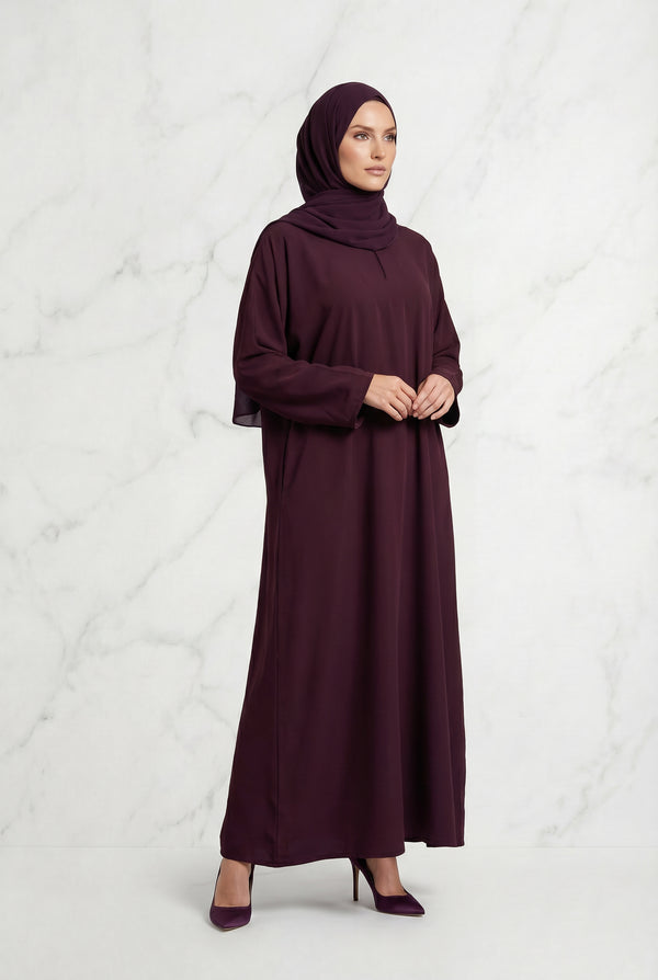 Simple Nida Abaya Plum