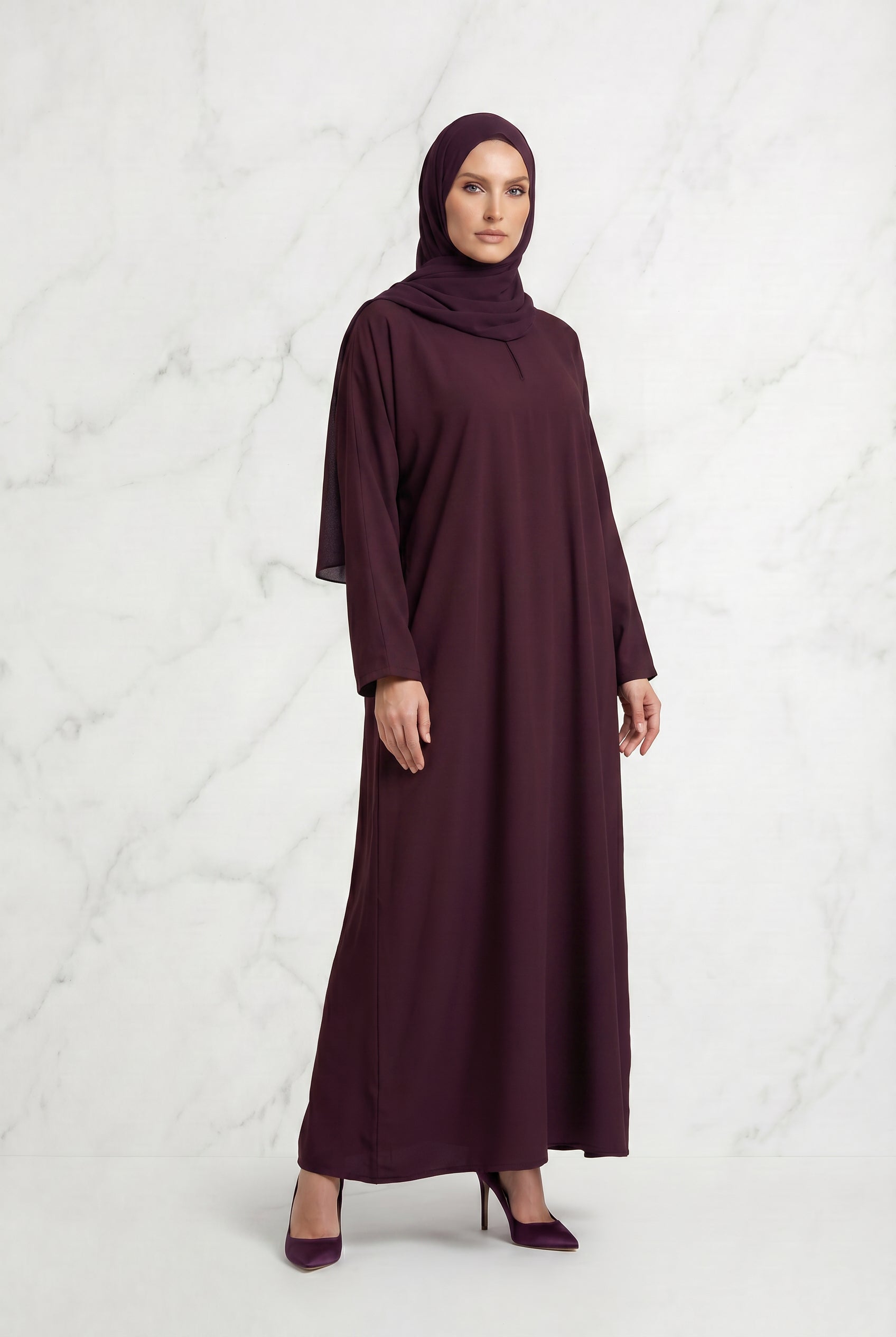Simple Nida Abaya Plum