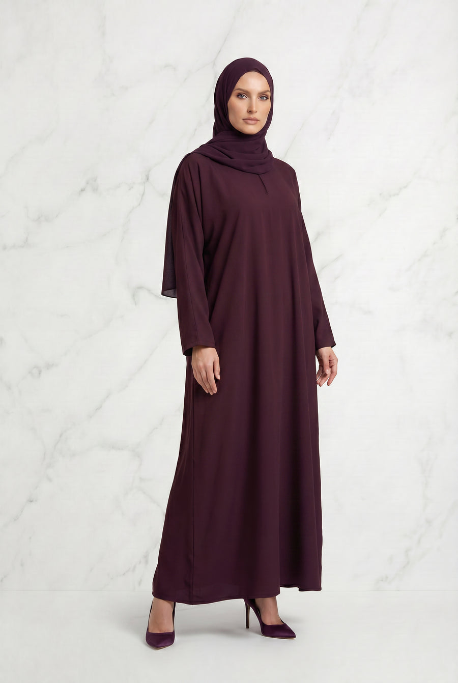Simple Nida Abaya Plum