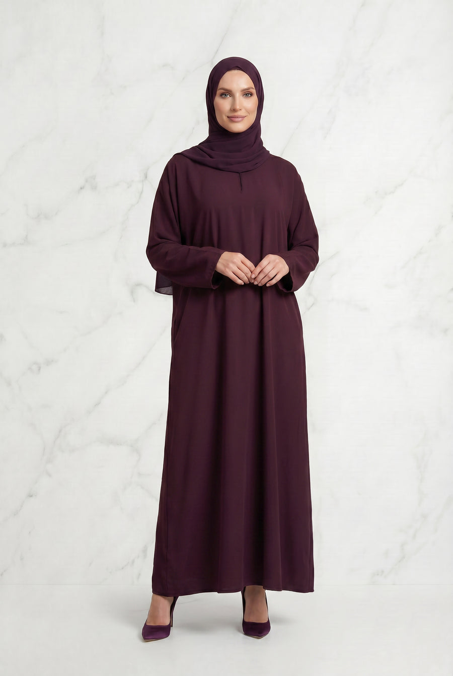 Simple Nida Abaya Plum