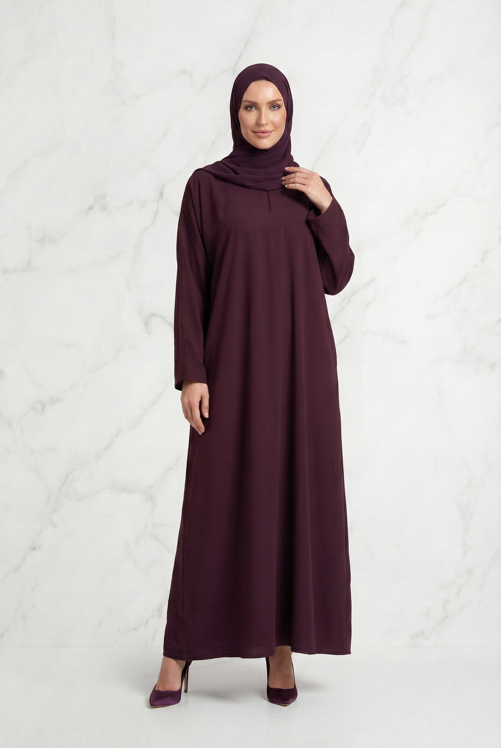 Simple Nida Abaya Plum