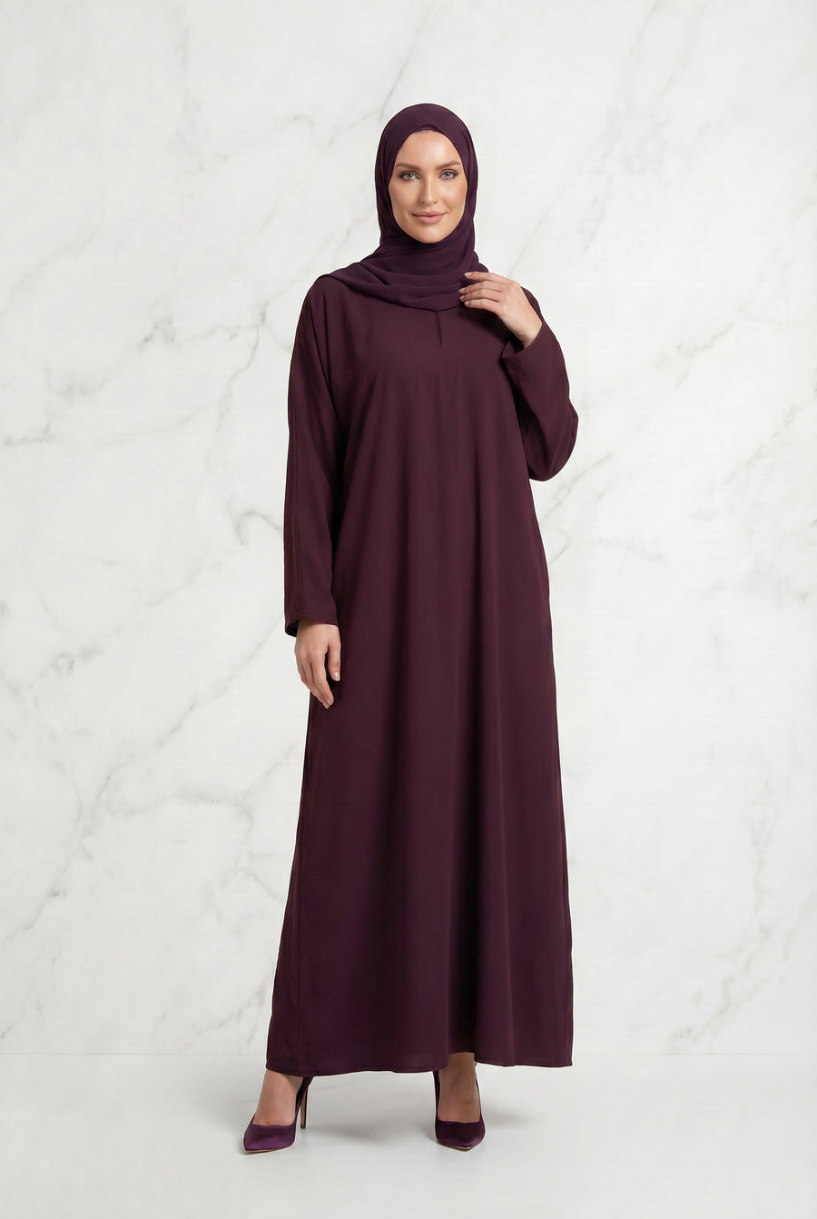 Simple Nida Abaya Plum
