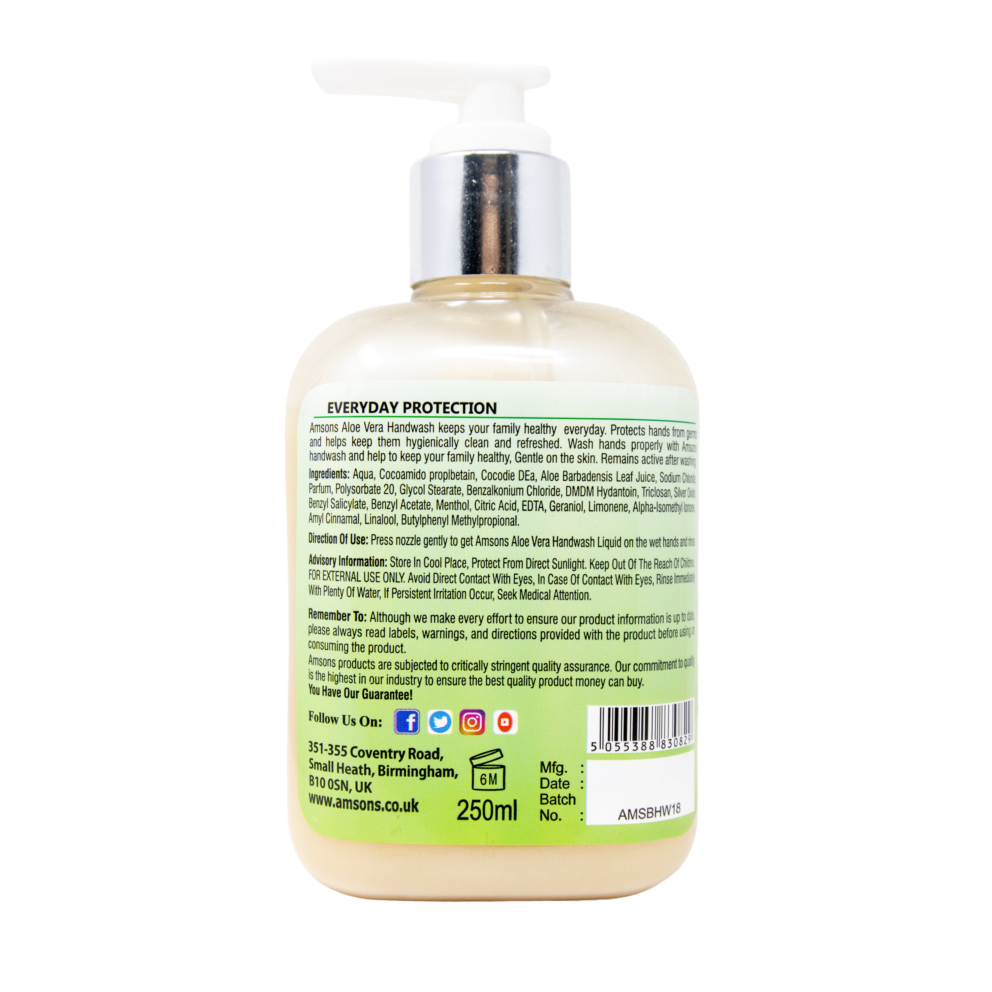 Anti-Bacterial Handwash with Aloe Vera 250ml