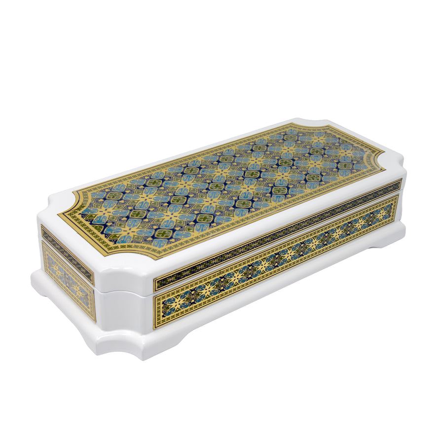 White & Gold Storage Box Bakhoor Burner AM00878