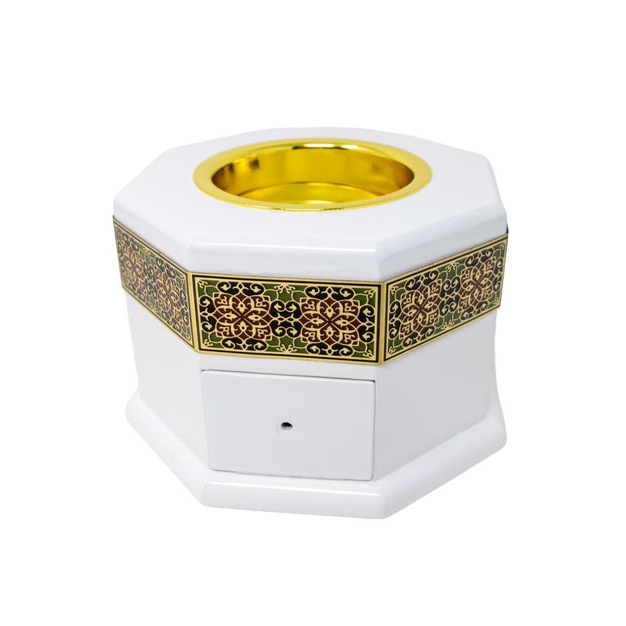 White & Gold Octagon Storage Bakhoor Burner AM00881