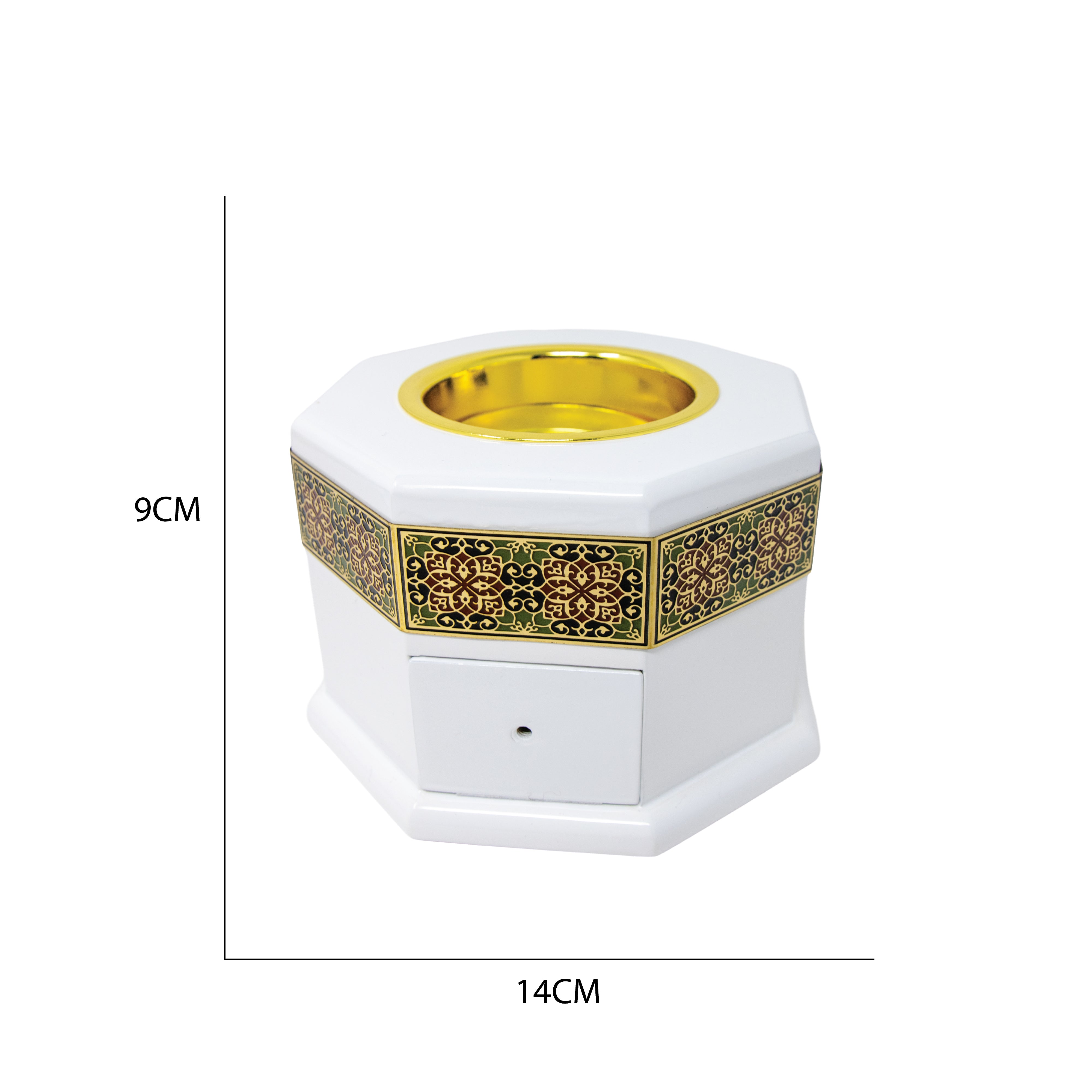 White & Gold Octagon Storage Bakhoor Burner AM00881