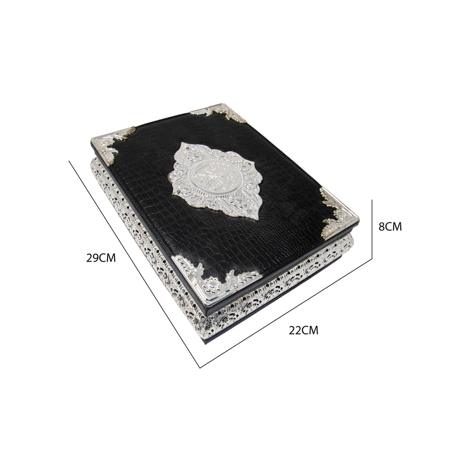 Empty Refind Quran Cover Black & Silver 0052