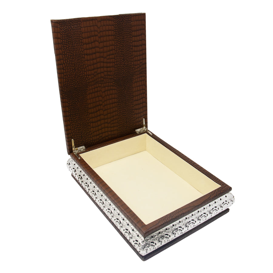 Empty Refind Quran Cover Brown & Silver 0053