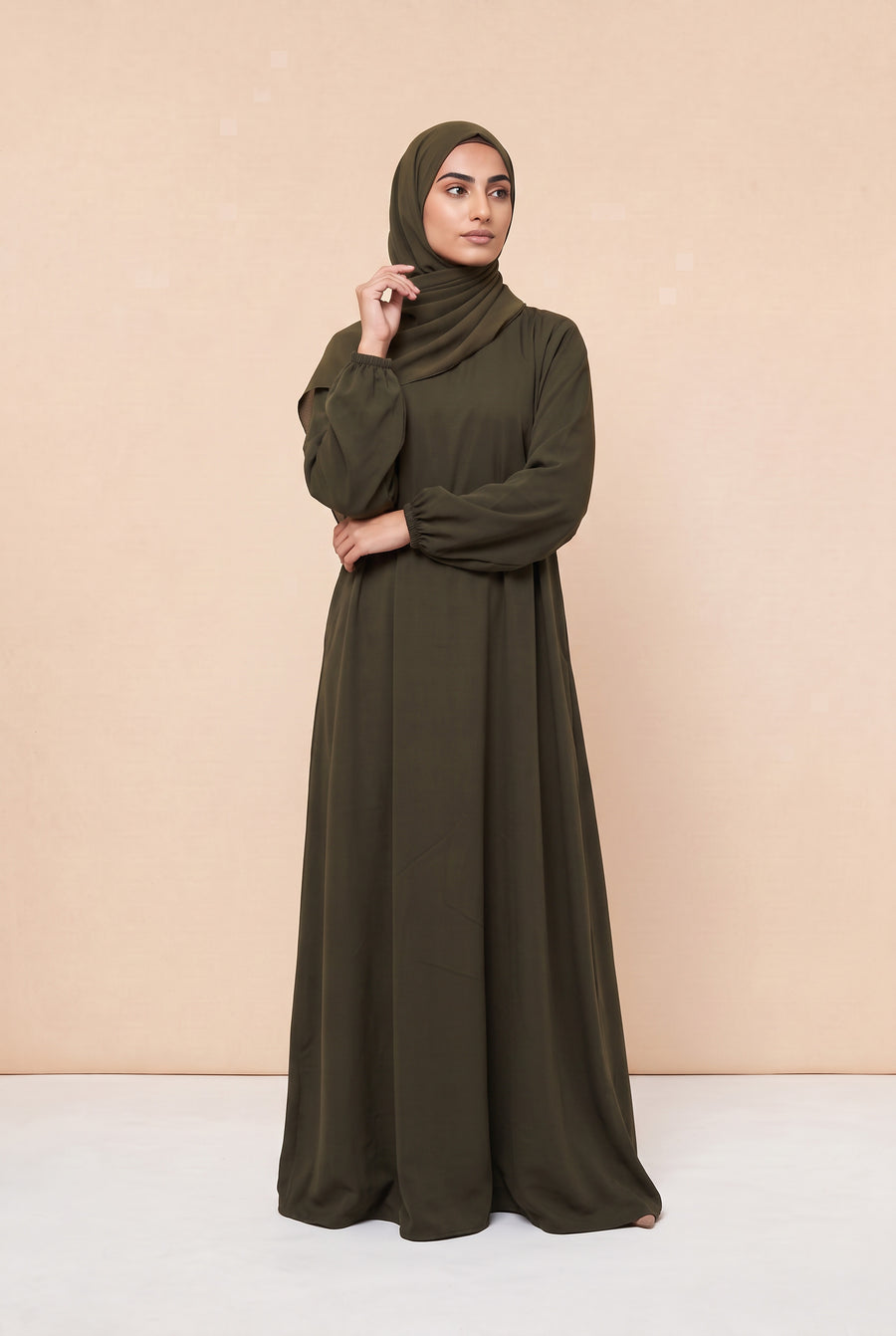 Basic Abaya Olive 324 Col 28