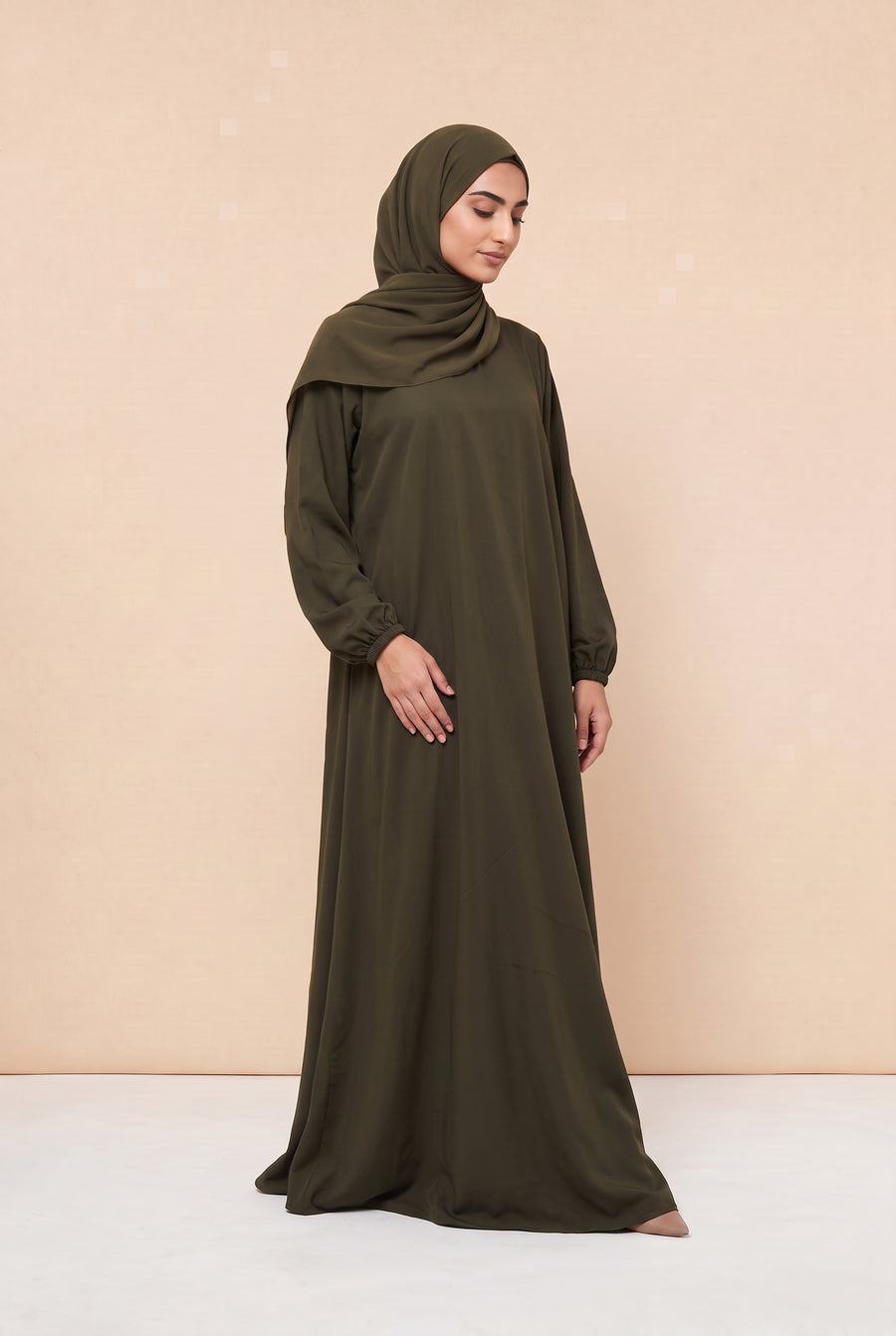 Basic Abaya Olive 324 Col 28