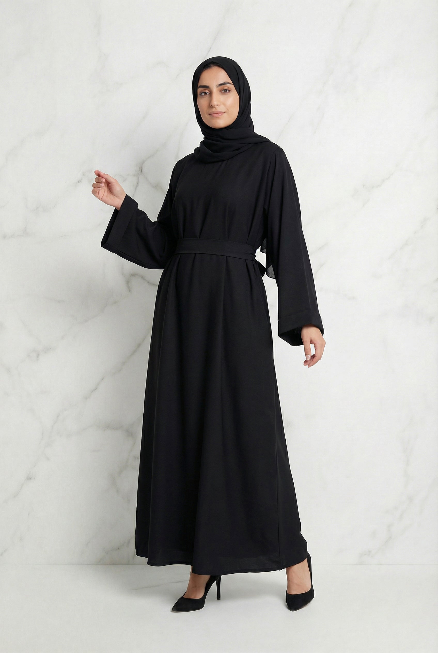 Linen Abaya Black 559 Col 01